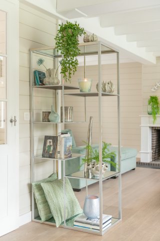 Étagère murale 5 niveaux BEVA 180 cm métal argenté 